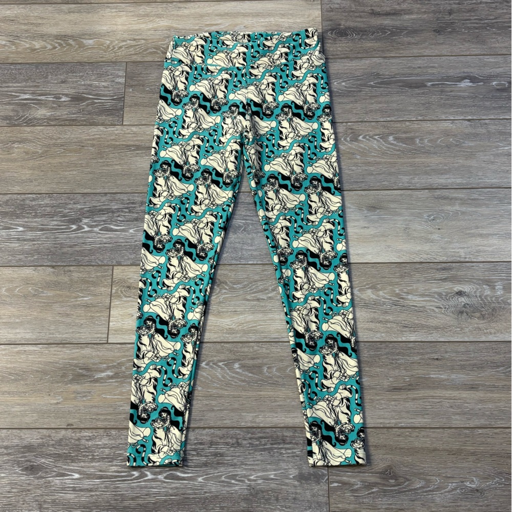 Lularoe Disney Leggings OS Princess Jasmine Rajah Tiger Vacation Cruise Lounge